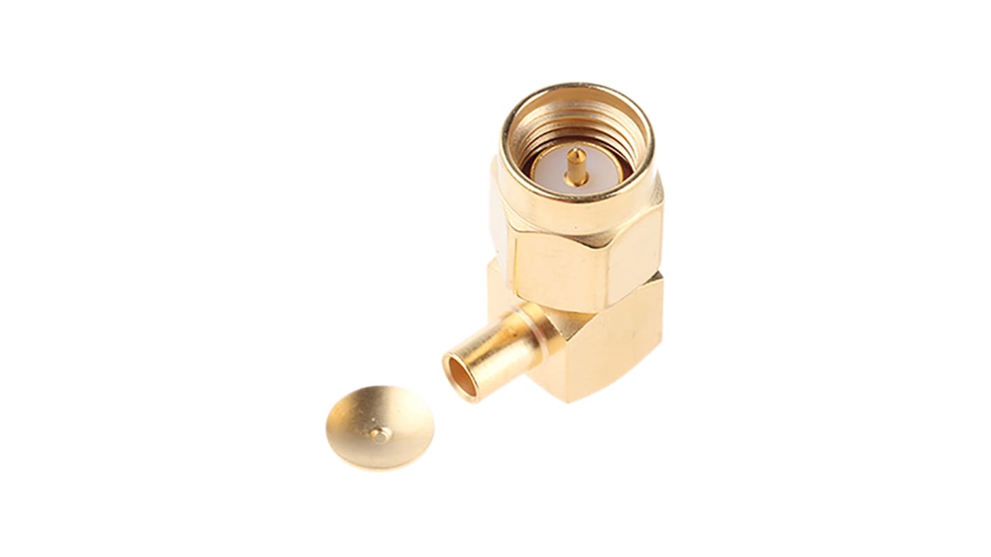 Connettore coassiale Angolo destro Radiall, Maschio, 50Ω, Montaggio su cavo