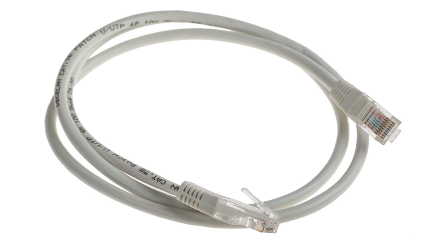 Kabel Ethernet Cat5e długość 1m Z zakończeniem Decelect PVC