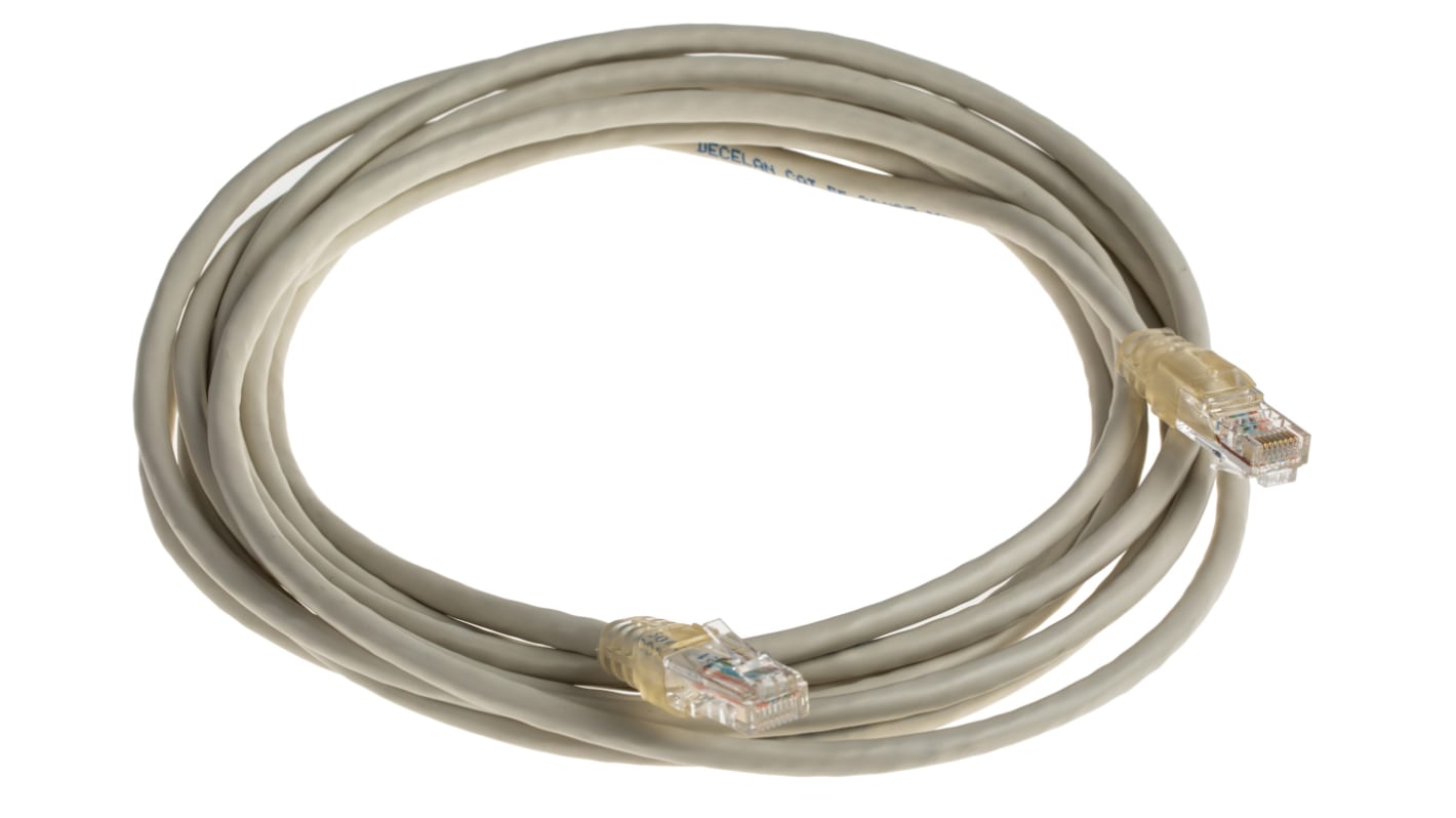 Decelect, 4m Cat5, Grey RJ45 to Male RJ45 Male, Terminated