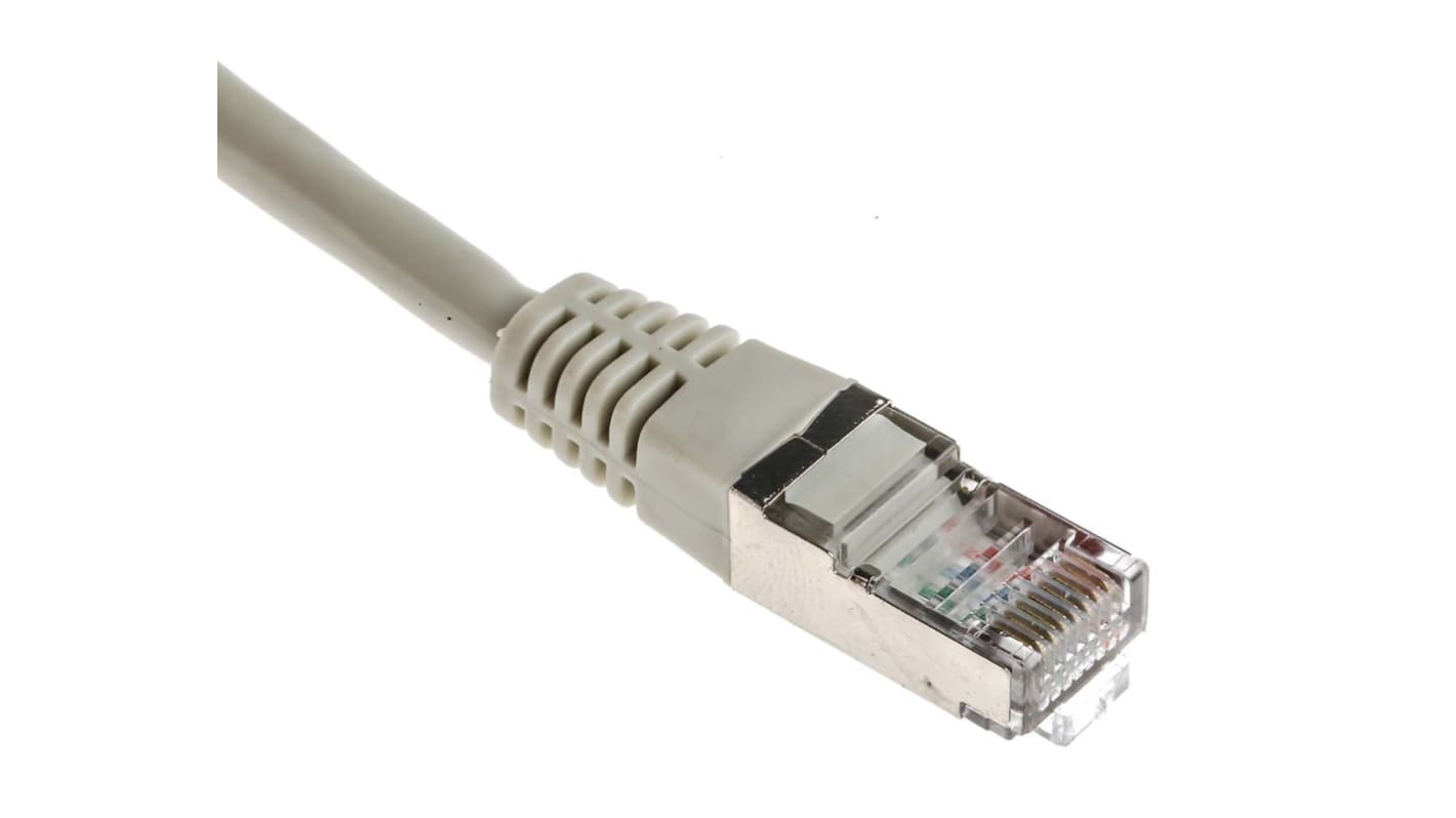 RS PRO Cat5 Male RJ45 to Male RJ45 Ethernet Cable, F/UTP, Grey PVC Sheath, 10m