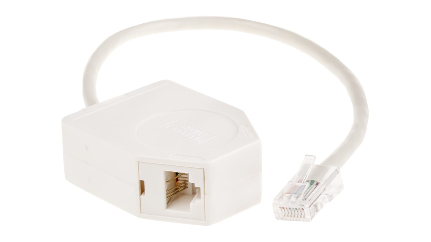 Decelect 3-Port RJ45 Female, RJ45 Male Splitter, Cat5e