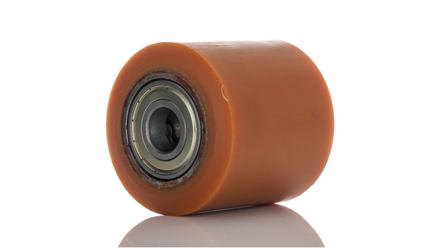 Kółko do wózka, Lite, Poliuretan, Pomarańczowy, obc.: 800kg, śred.: 80mm, szer.: 80mm