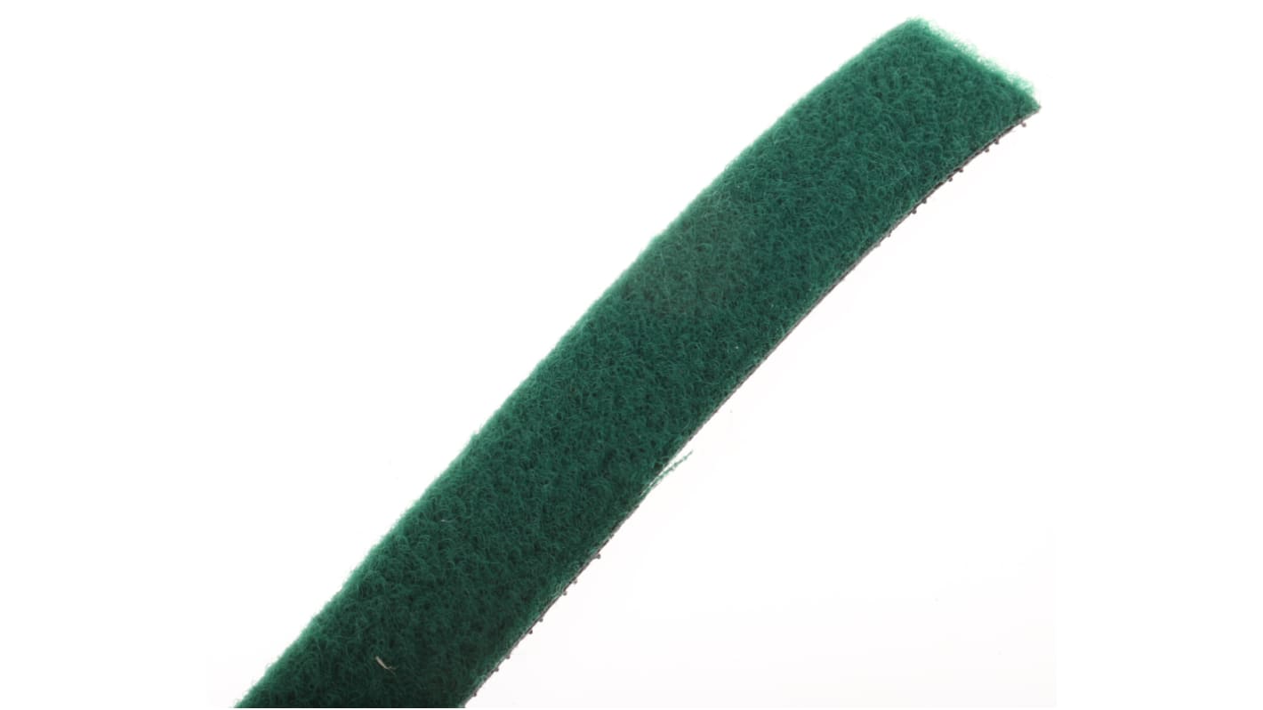 RS PRO Hook & Loop Tape, 5m x 16 mm, Green Fabric