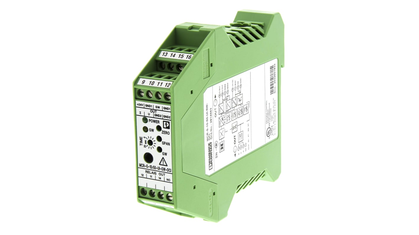 Phoenix Contact 电流传感器, 55A电流输入, 0 → 20mA电流输出, 20 → 30V 直流, 底盘安装