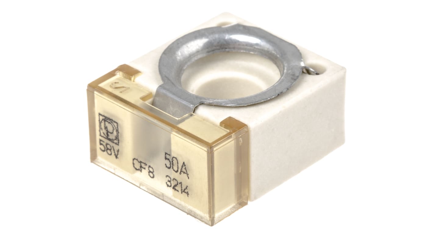 Littelfuse CF汽车保险丝, 50A, 58V 直流, F熔断, 灰色，白色, 陶瓷主体, CF8系列