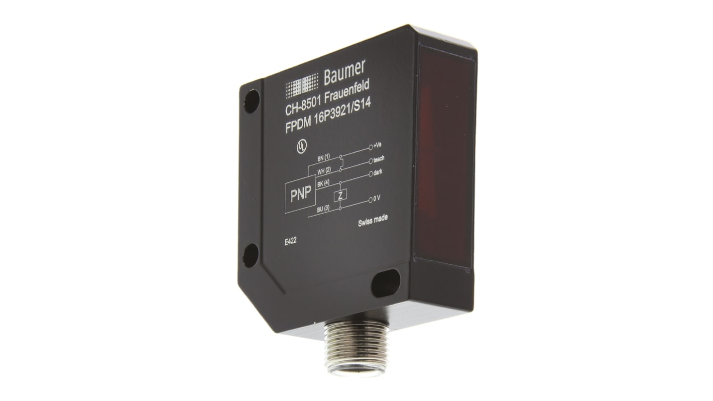 Rs-Online Sensore fotoelettrico Rettangolare Baumer a retroriflessione rilevamento 4 m uscita PNP