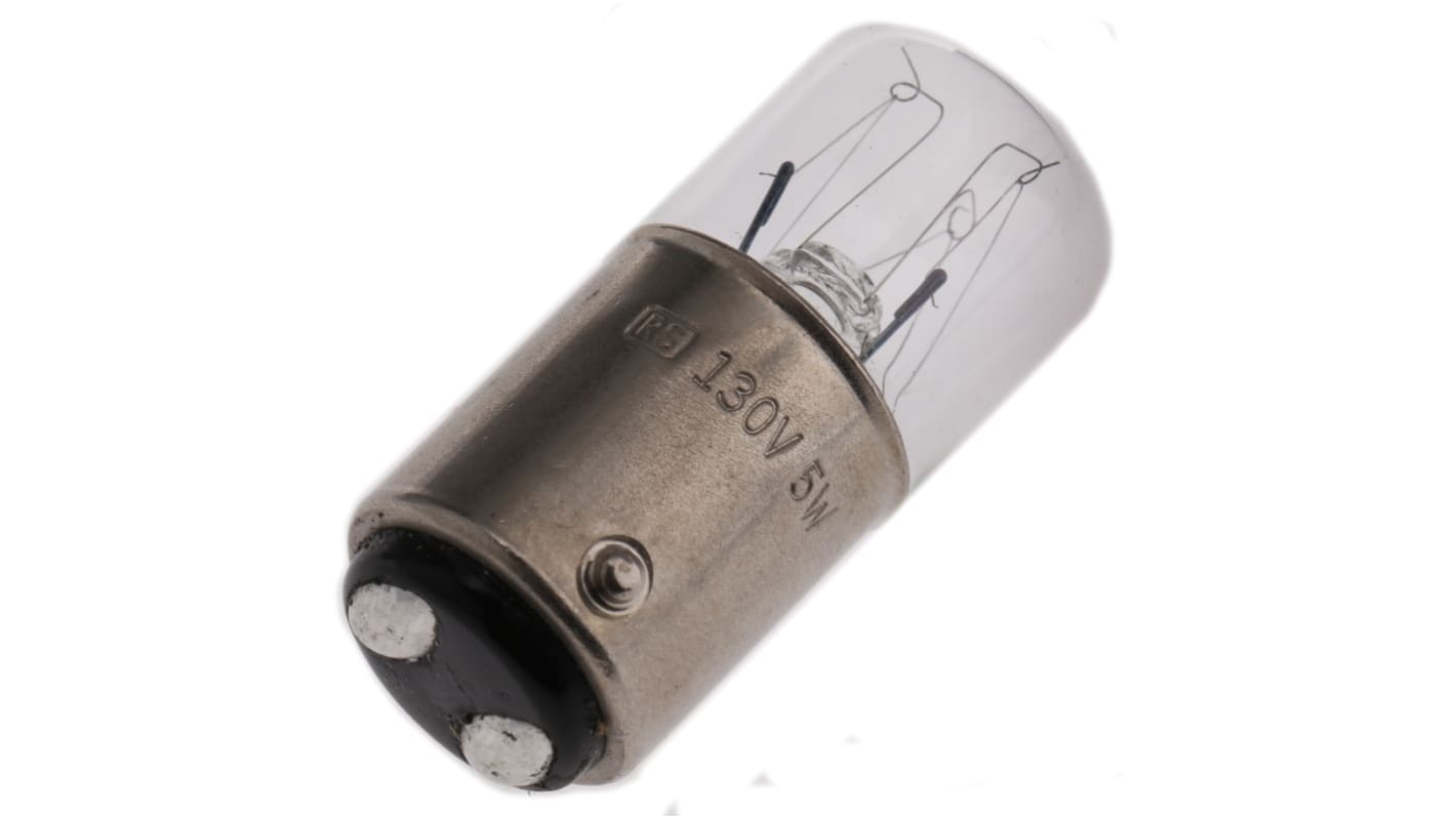 Lampadina spia con base BA15D, 130 V, 5 W, 40 lm