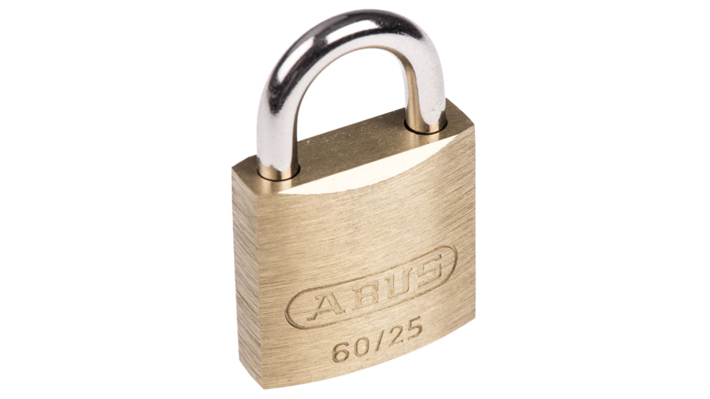 ABUS Key Weatherproof Brass, Steel Padlock, 4mm Shackle, 25mm Body