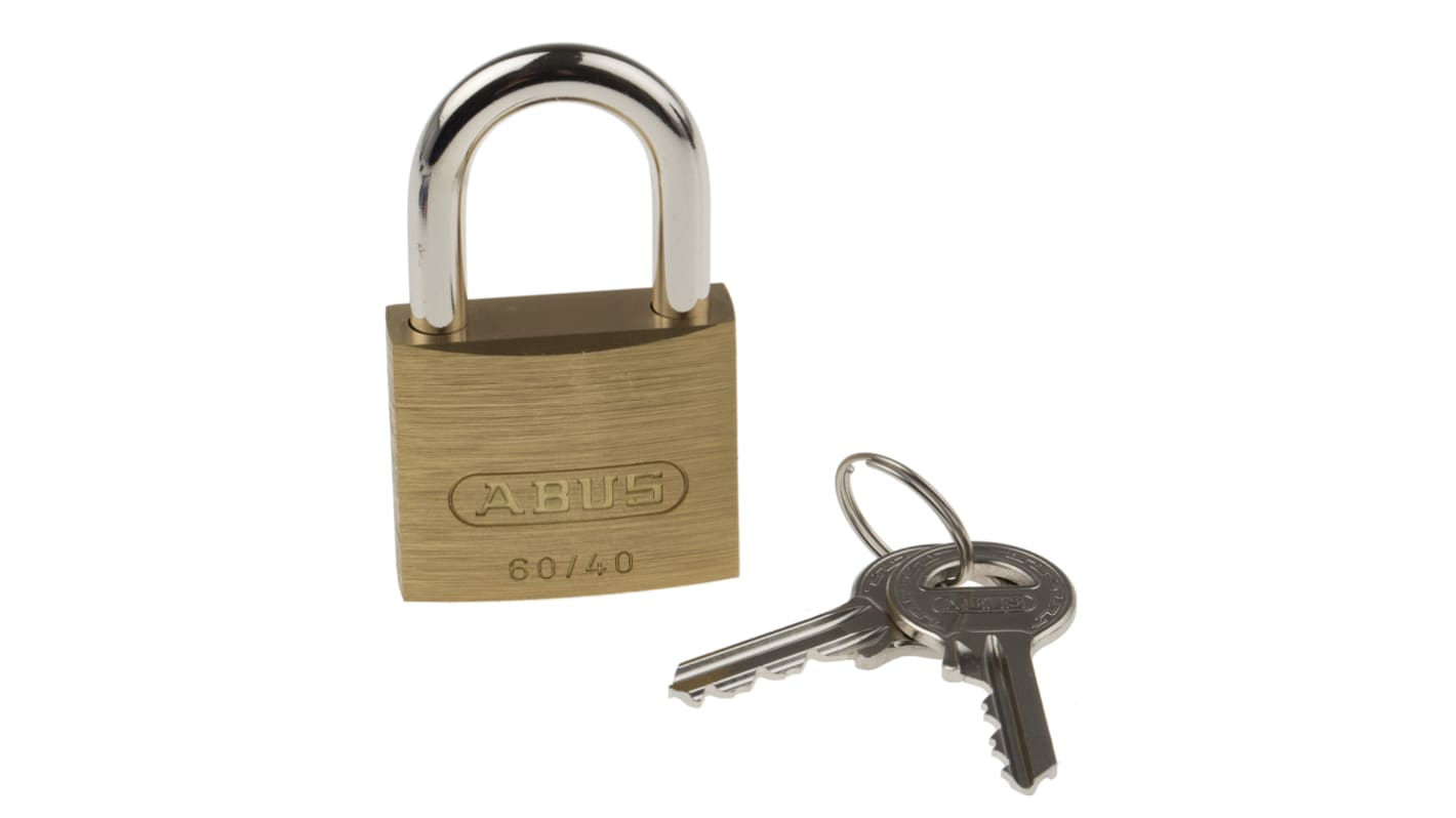 ABUS Key Weatherproof Brass, Steel Padlock, 6mm Shackle, 40mm Body