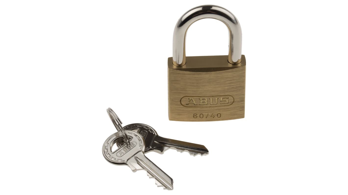 ABUS Key Weatherproof Brass, Steel Padlock, Keyed Alike, 6mm Shackle, 40mm Body