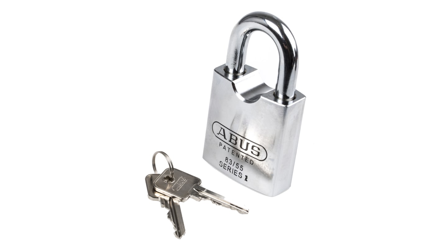 ABUS Key Weatherproof Steel Heavy Duty Padlock, 11.1mm Shackle, 55mm Body