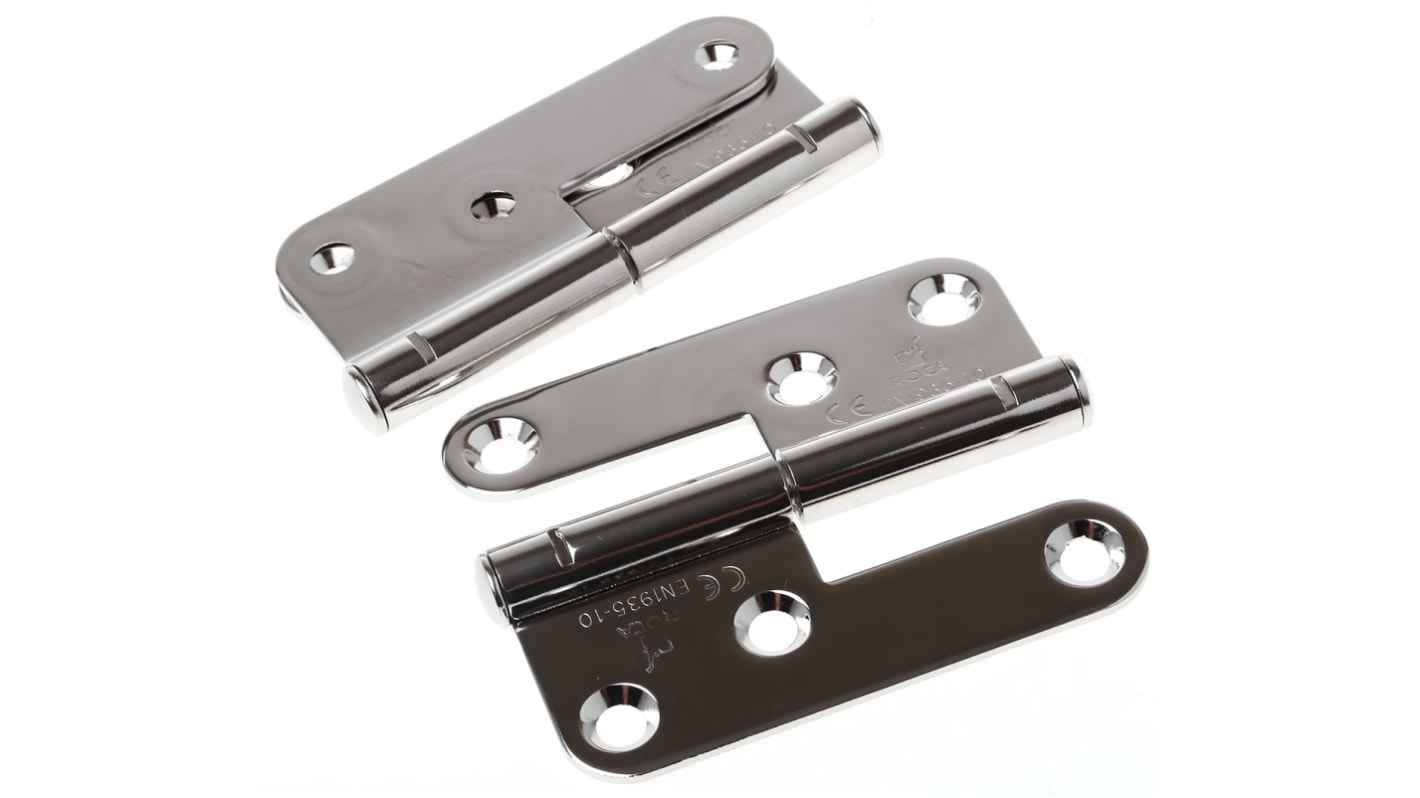 ROCA Stainless Steel Flag Hinge with a Lift-off Pin, Screw Fixing, 98mm x 82mm x 2.5mm