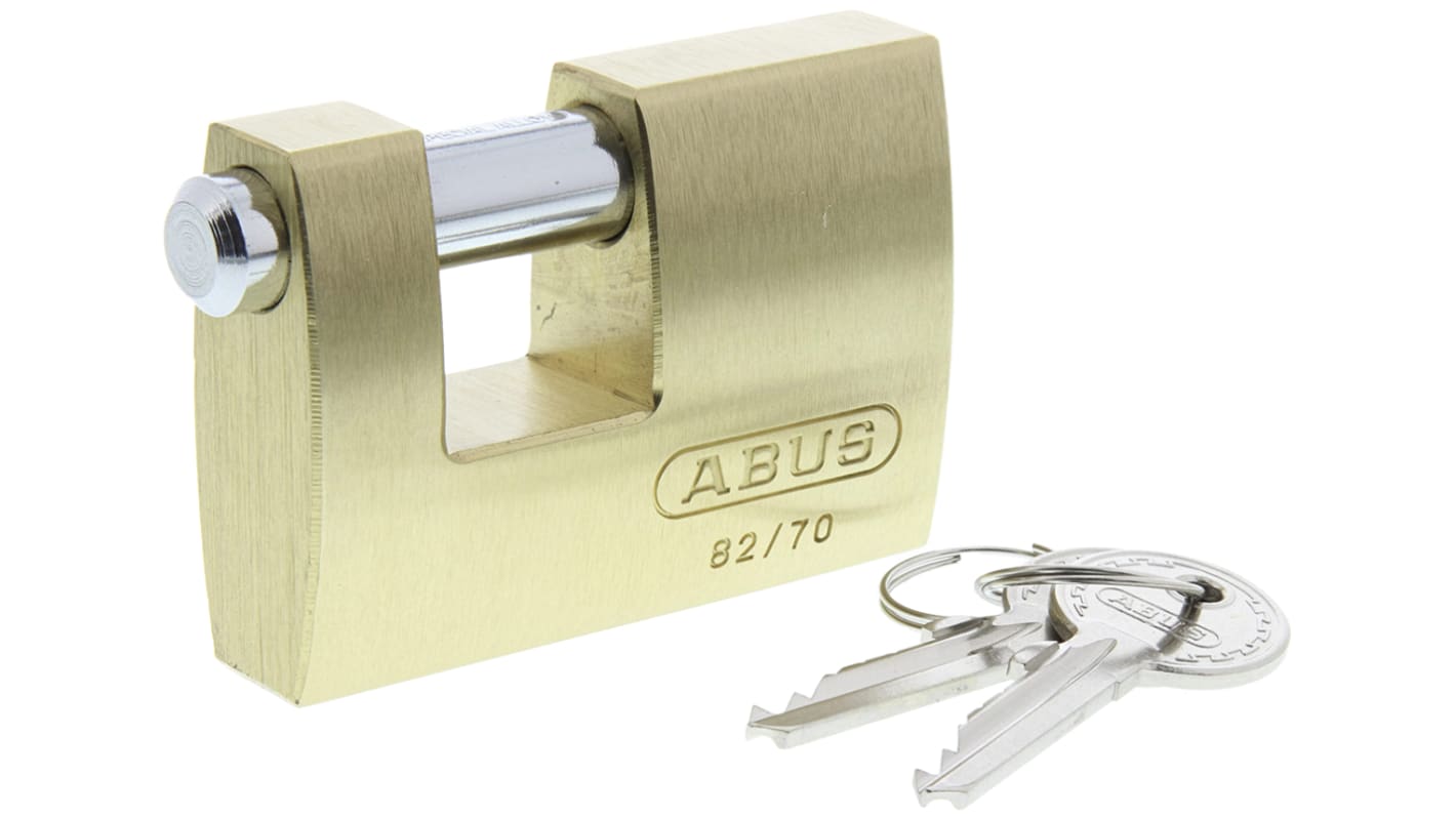 ABUS Key Weatherproof Brass, Steel Padlock, 12mm Shackle, 70mm Body