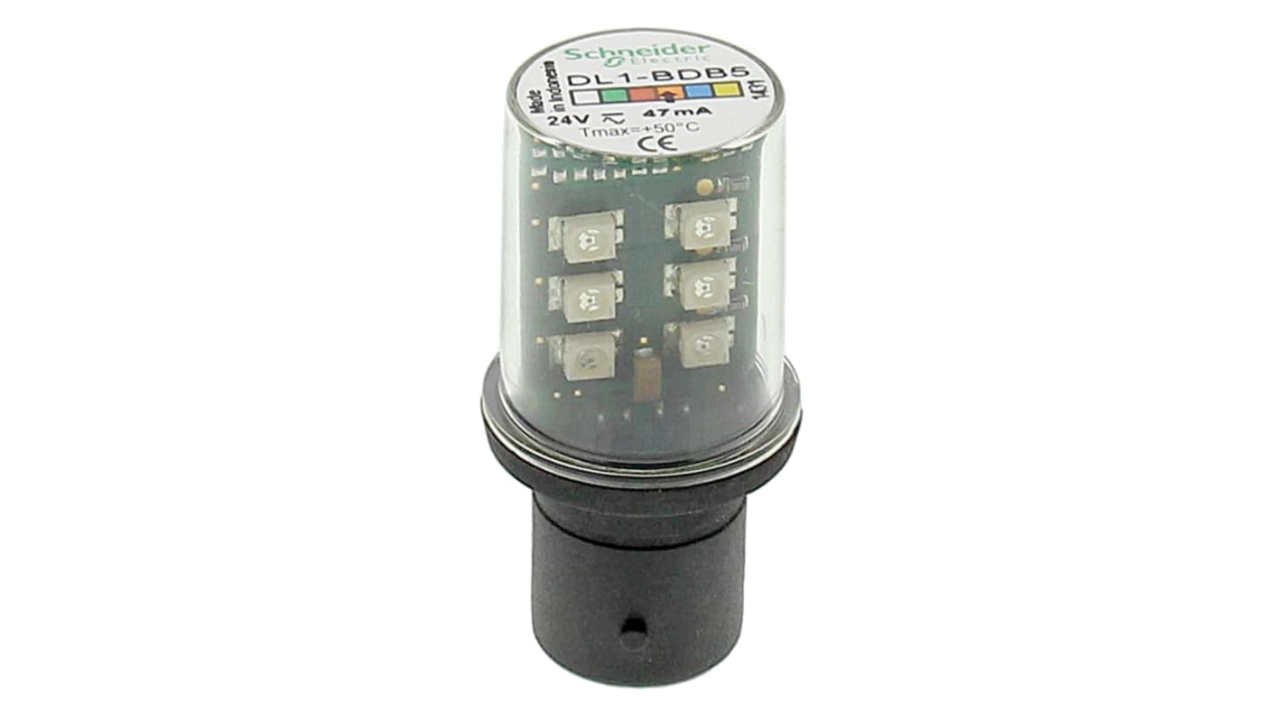 Schneider Electric LED Amber Lamp, BA15d 24 V ac/dc