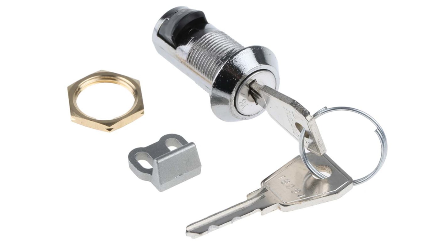 Euro-Locks a Lowe & Fletcher group Company Slam Lock, 20mm Panel-to-Tongue, 16.5 x 14.5mm Cutout, Key Unlock