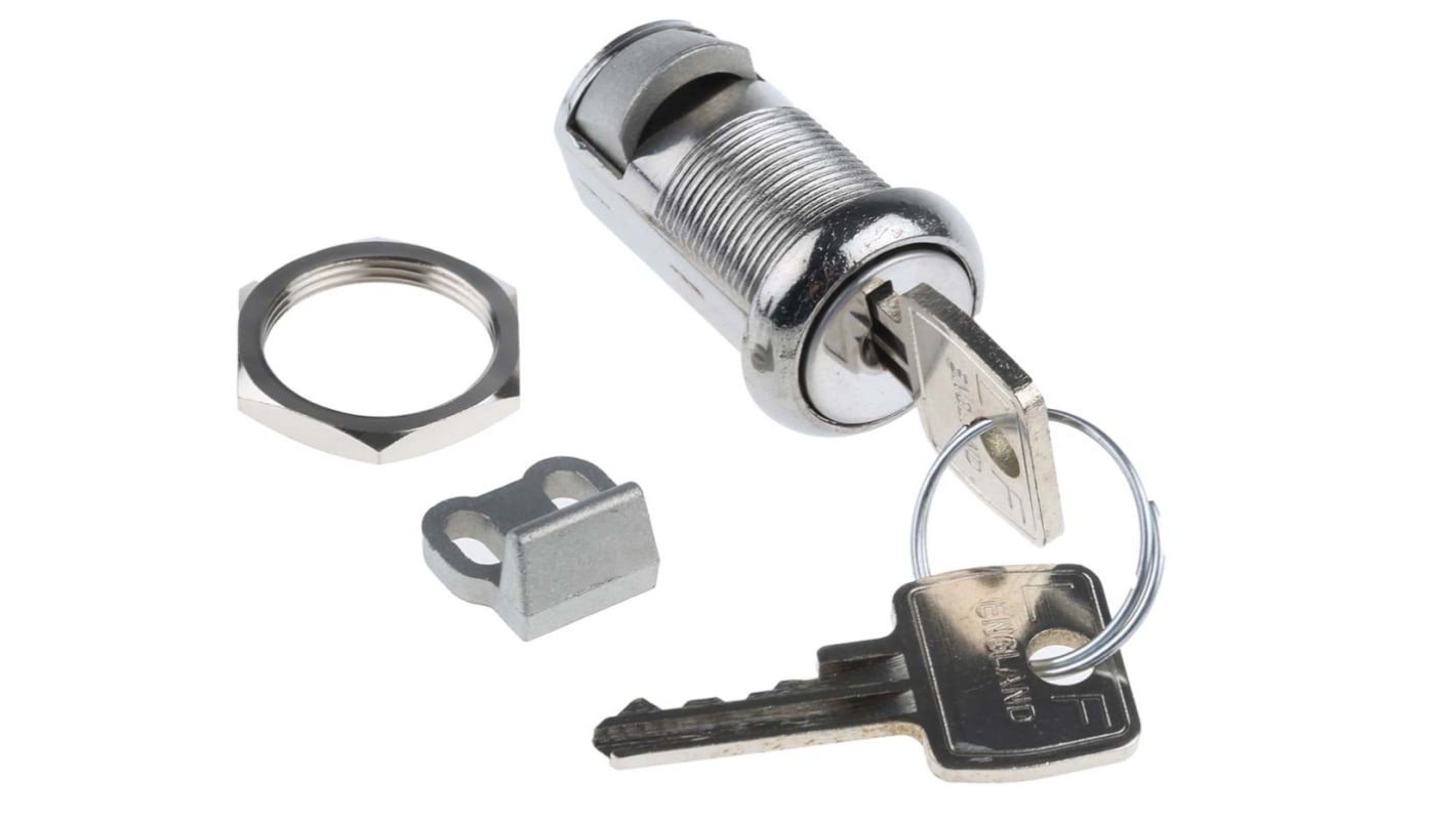 Euro-Locks a Lowe & Fletcher group Company Camlock, 20mm Panel-to-Tongue, 19.1 x 16.6mm Cutout, Key Unlock