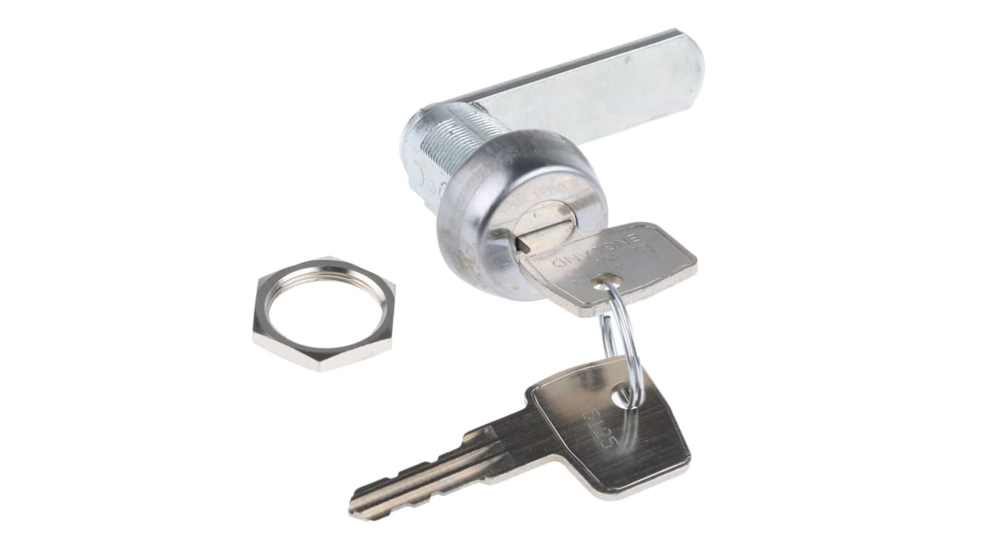 Euro-Locks a Lowe & Fletcher group Company Stainless Steel Camlock, 22mm Panel-to-Tongue, 19.1 x 16mm Cutout, Key Unlock