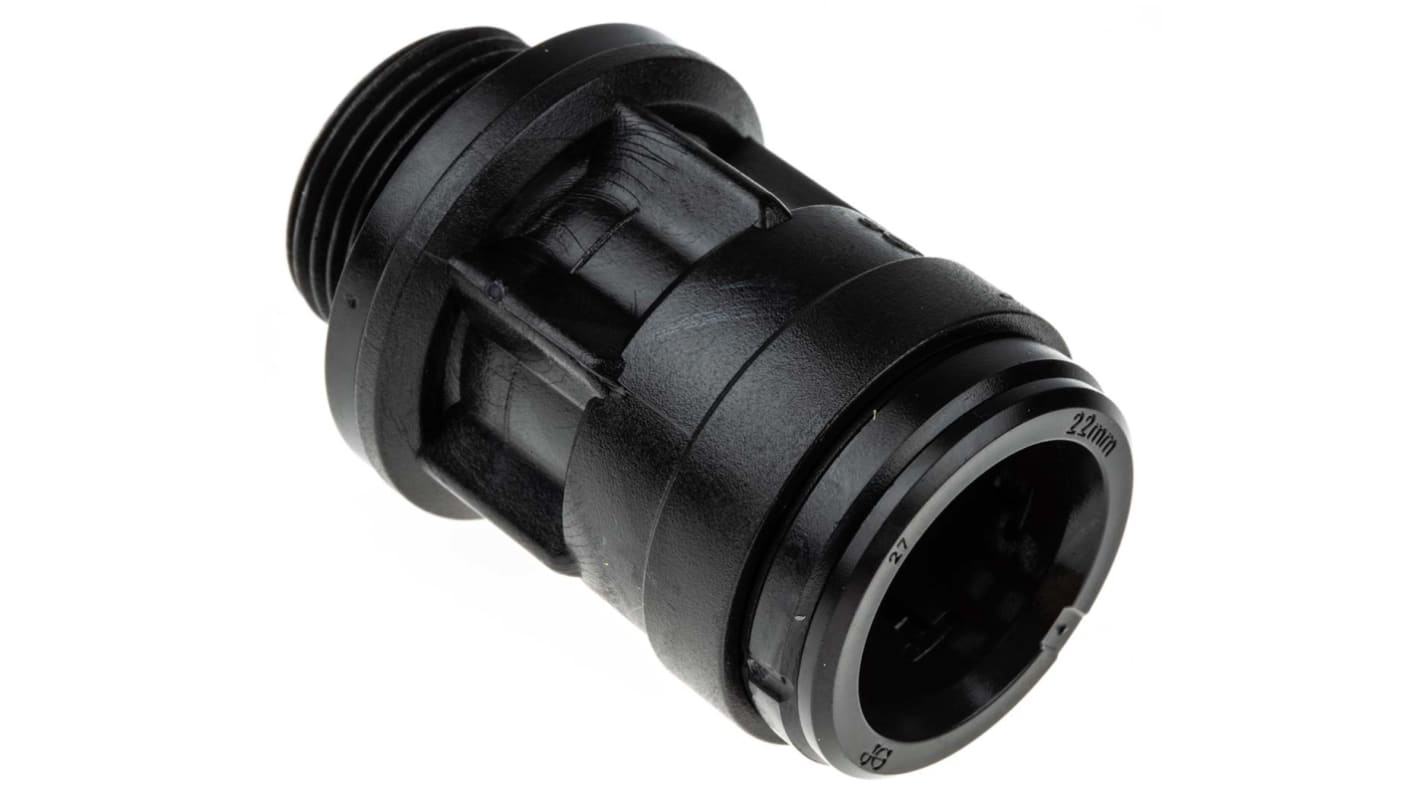 JG Speedfit Plastic Pipe Fitting, Straight Threaded Adapter, 22mm, BSP 3/4in