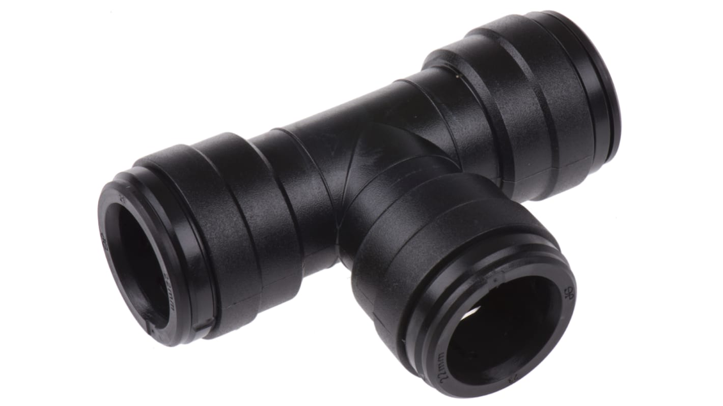 JG Speedfit Plastic Pipe Fitting, 90° Push Fit Equal Tee, 22mm