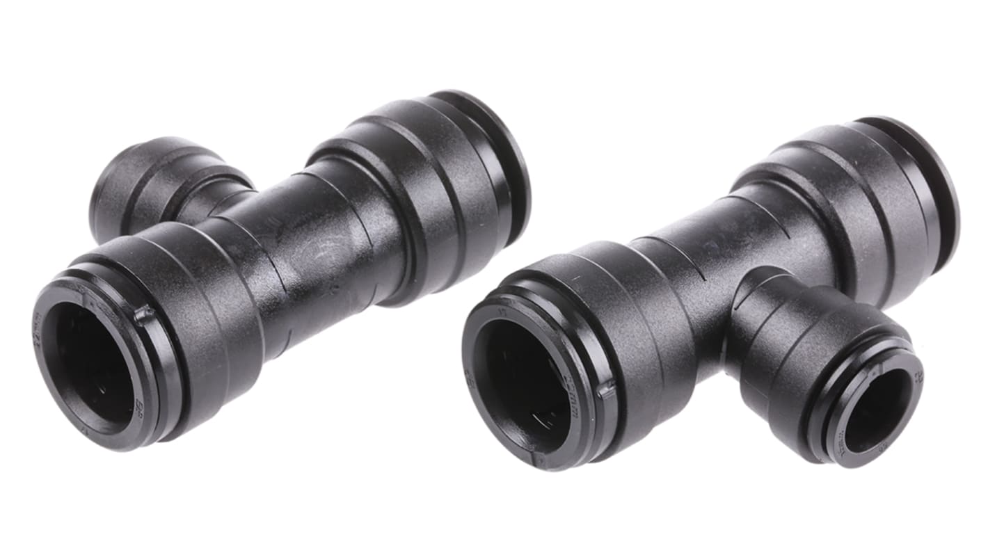 JG Speedfit Plastic Pipe Fitting, 90° Push Fit Reducer Tee, 22 x 22 x 15mm