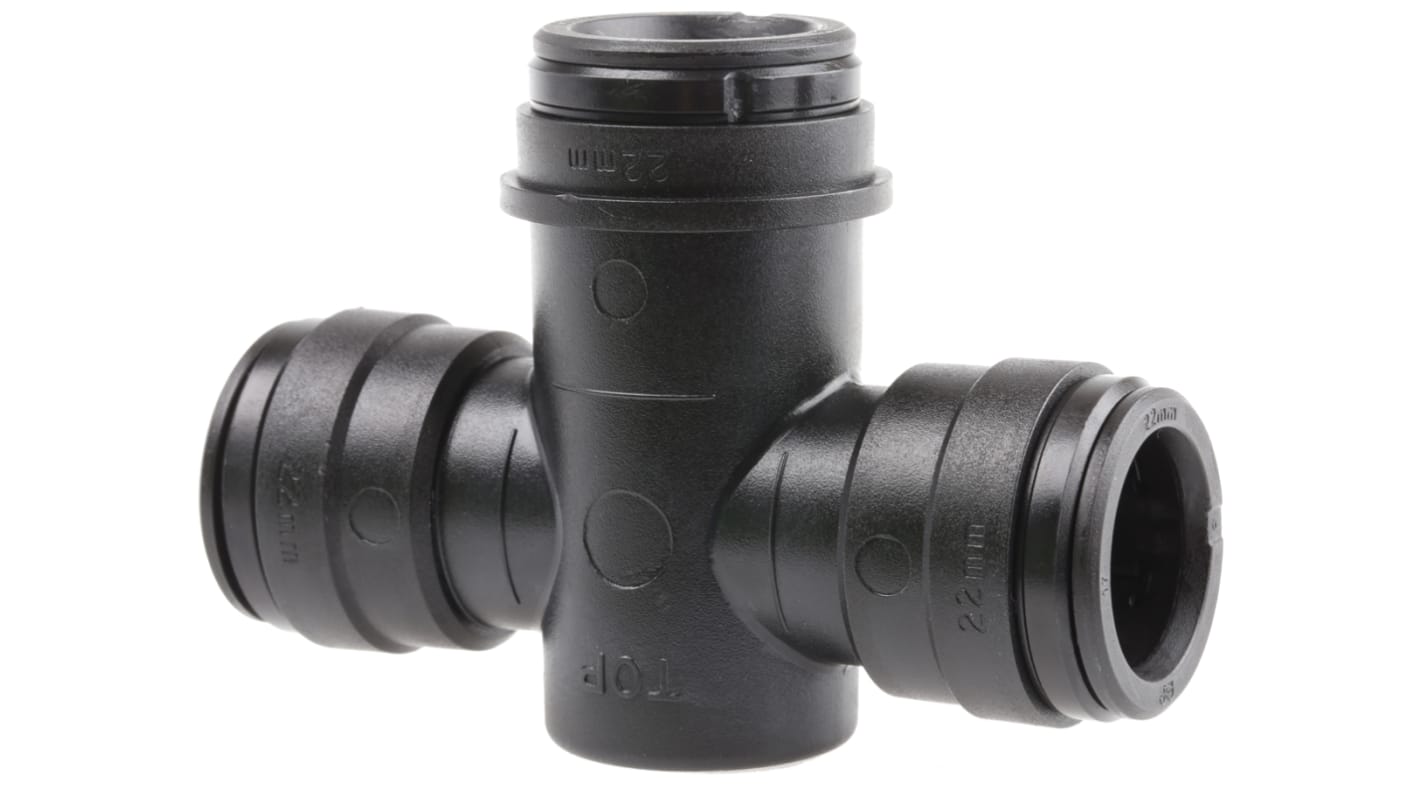 JG Speedfit Plastic Pipe Fitting, 90° Push Fit Water Trap Tee, 22mm