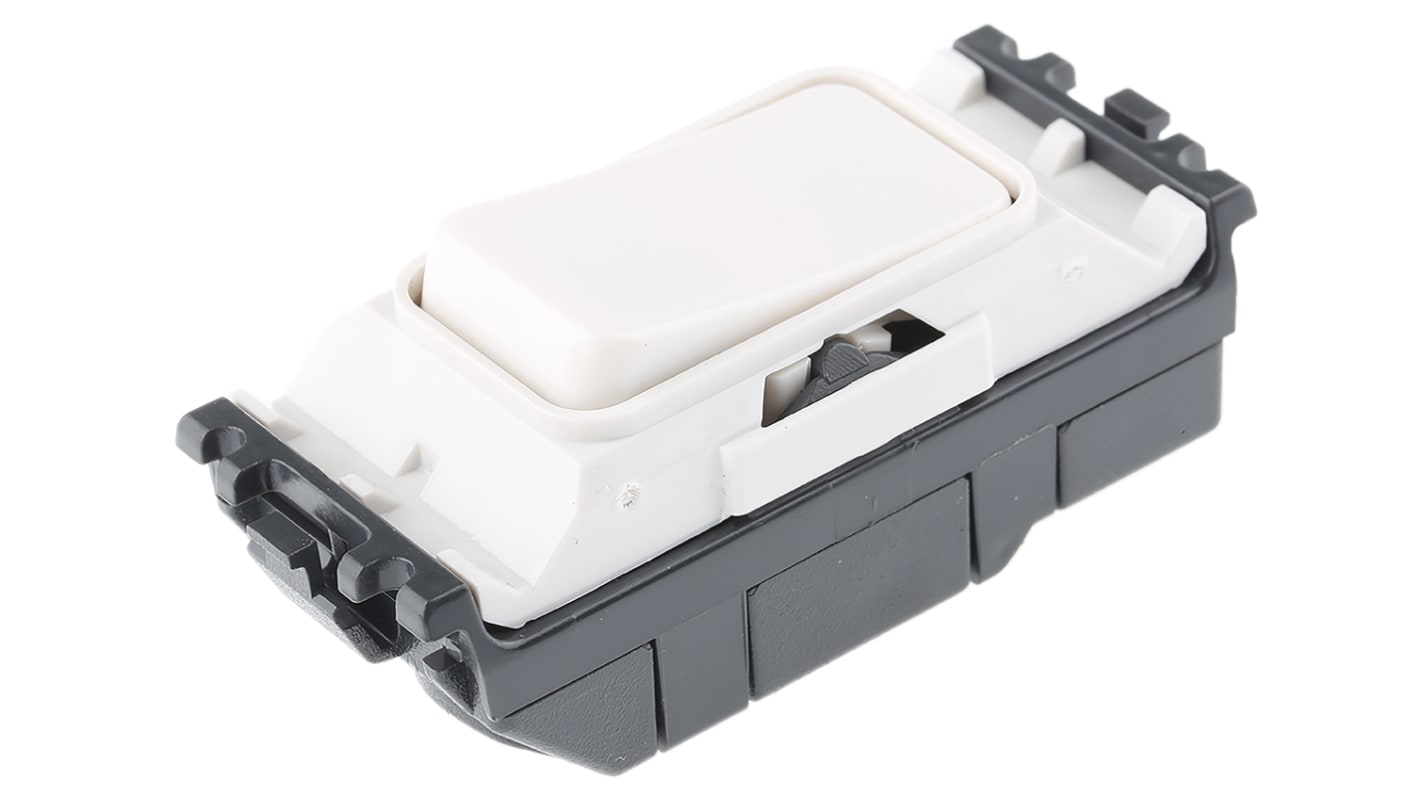 MK Electric 1 Way White Rocker Switch Grid Module 20A, Grid Plus Series