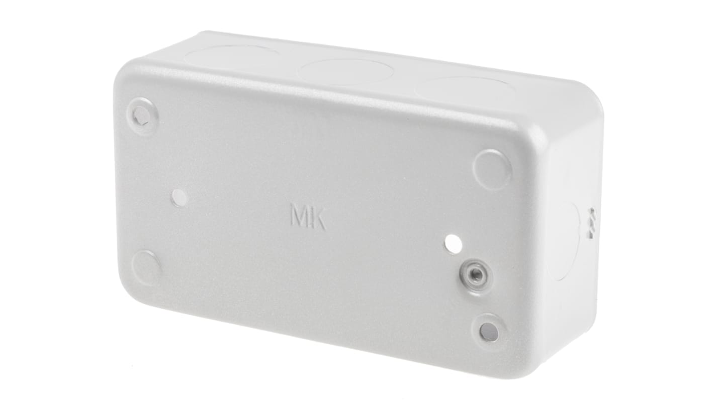 MK Electric Metalclad Silver Aluminium Back Box, BS, IP20, 4 Gangs, 134 x 42 x 74mm