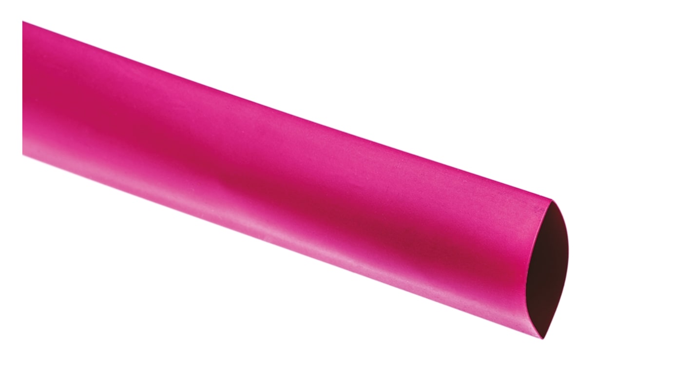 TE Connectivity Heat Shrink Tubing, Red 19mm Sleeve Dia. x 1.2m Length 2:1 Ratio, RNF-100 Series