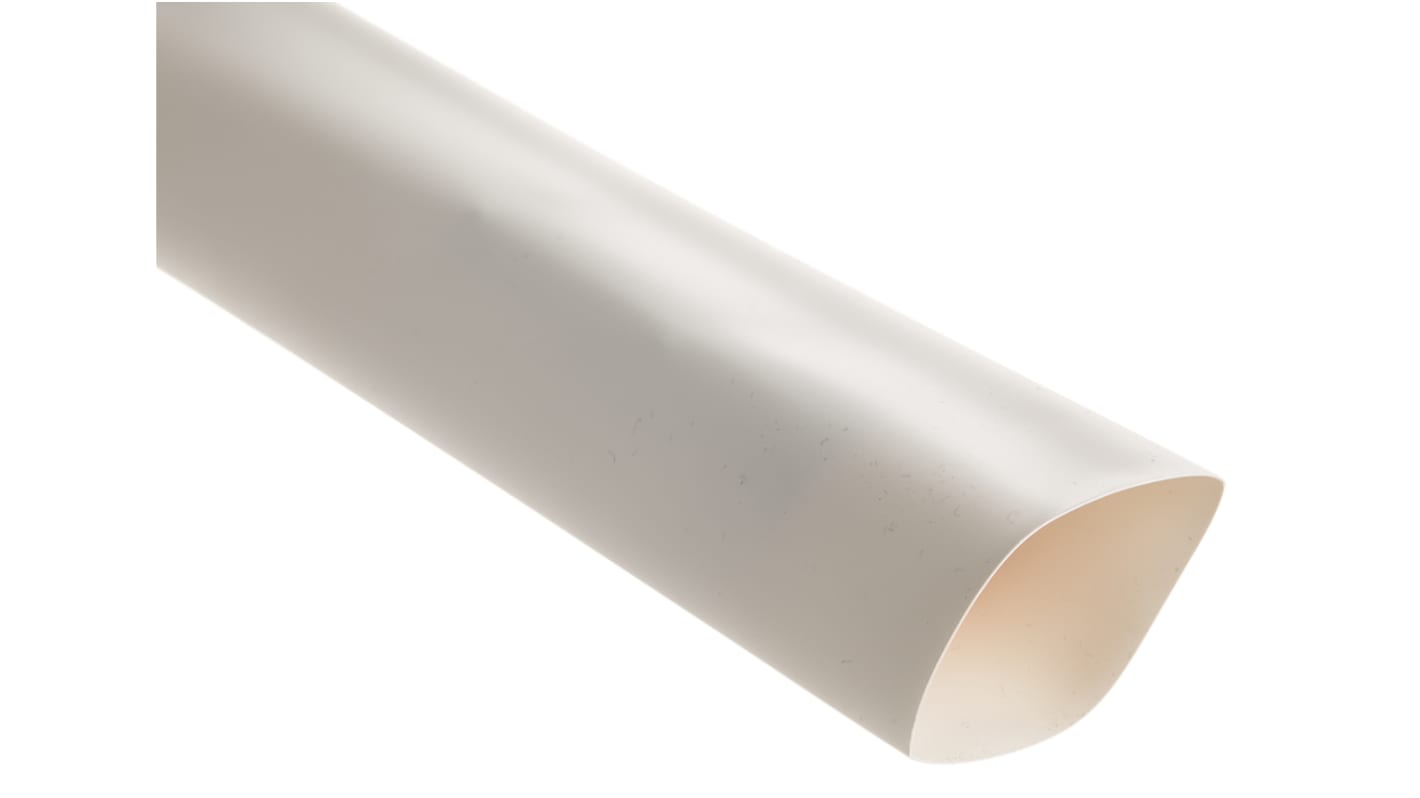 TE Connectivity Heat Shrink Tubing, White 38mm Sleeve Dia. x 1.2m Length 2:1 Ratio, RNF-100 Series