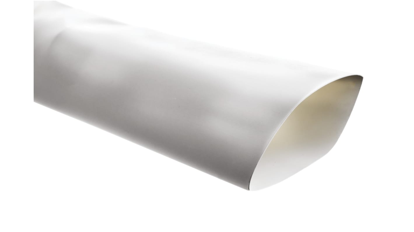 TE Connectivity Heat Shrink Tubing, White 51mm Sleeve Dia. x 1.2m Length 2:1 Ratio, RNF-100 Series