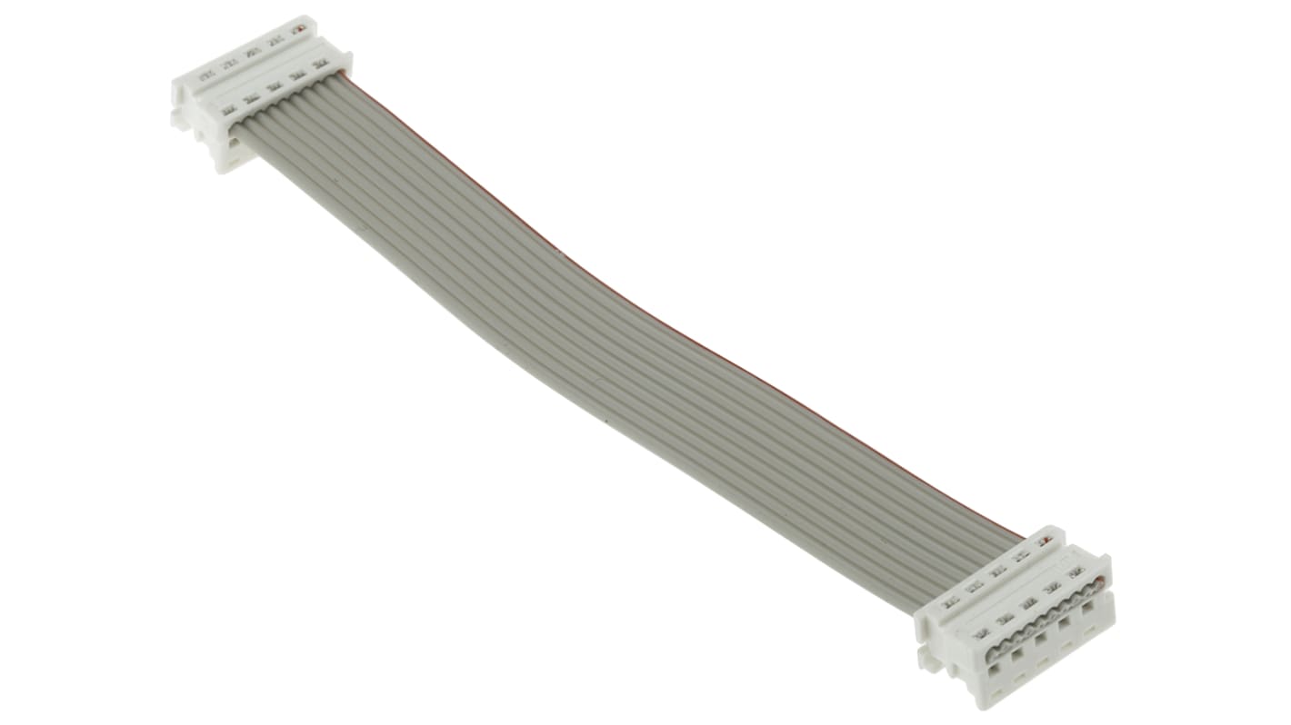 Molex Picoflex Series Flat Ribbon Cable, 10-Way, 1.27mm Pitch, 100mm Length, Picoflex IDC to Picoflex IDC