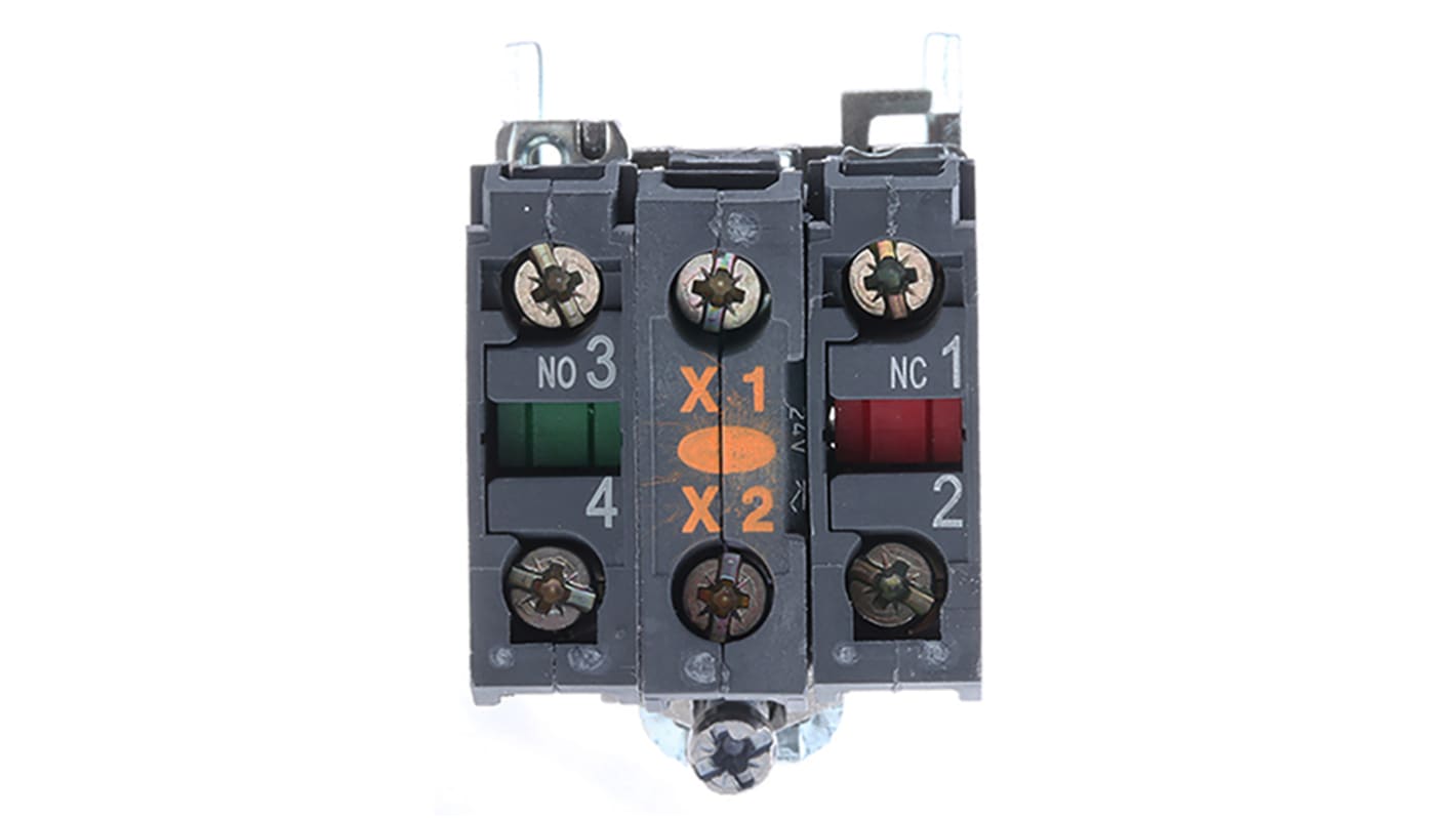 Schneider Electric Harmony XB4 Series Push Button Switch, 1 NO + 1 NC, 24V ac/dc