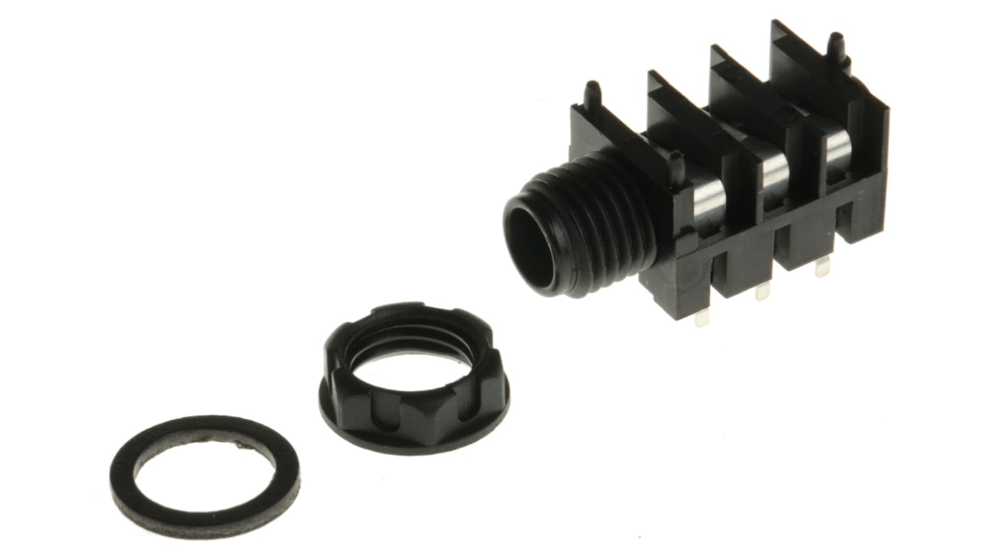 Connettore jack, 6.35 mm, Femmina, Nero, Montaggio PCB