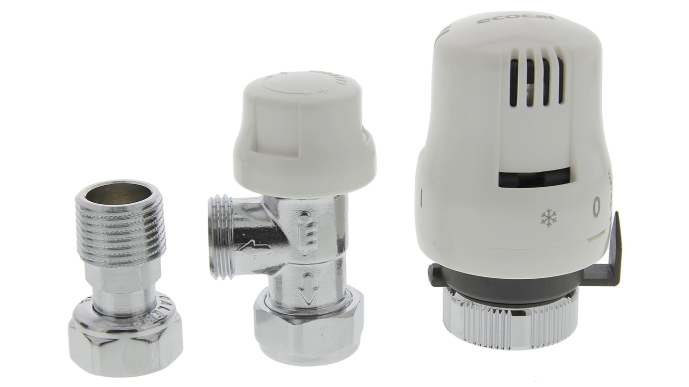 Valvola termostatica per radiatore in Ottone Altecnic, 10 bar max, da 0 → +28 °C, connessione BSP 1/2 x BSP 1/2