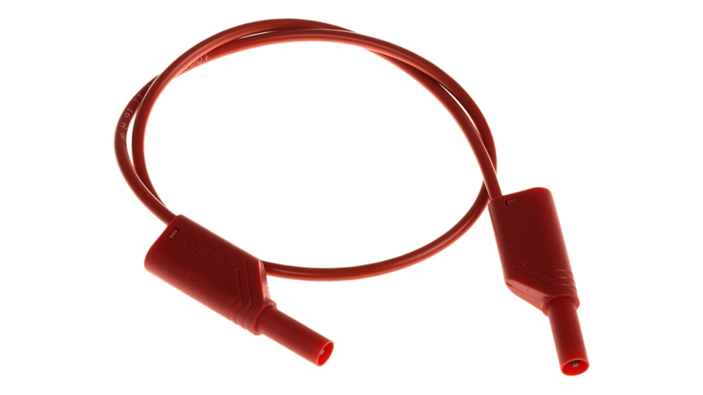 Hirschmann Test & Measurement Test lead, 16A, 1000V ac/dc, Red, 50cm Lead Length