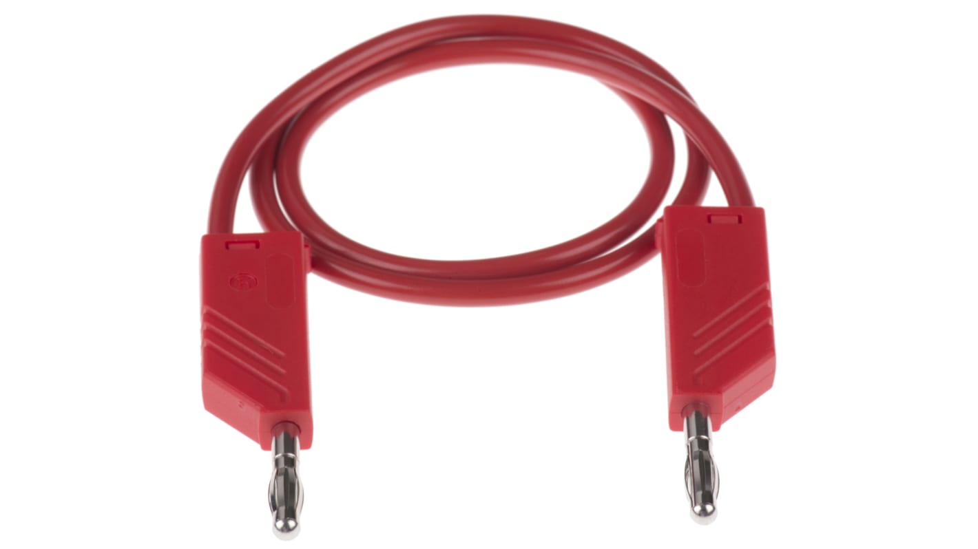 Hirschmann Messleitung 4mm Stecker / Stecker, Rot PVC-isoliert 500mm, 60V dc / 32A