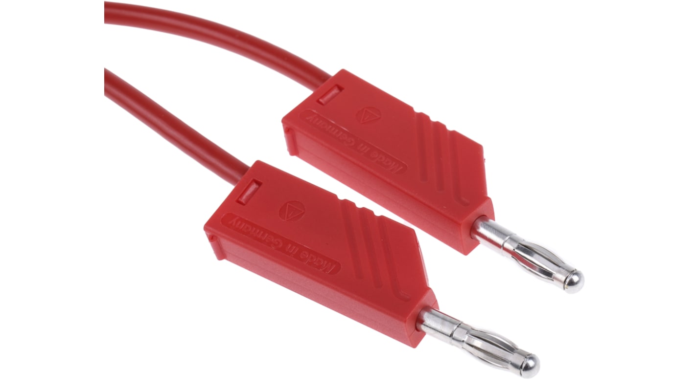 Hirschmann Test & Measurement Test lead, 32A, 60V dc, Red, 1m Lead Length