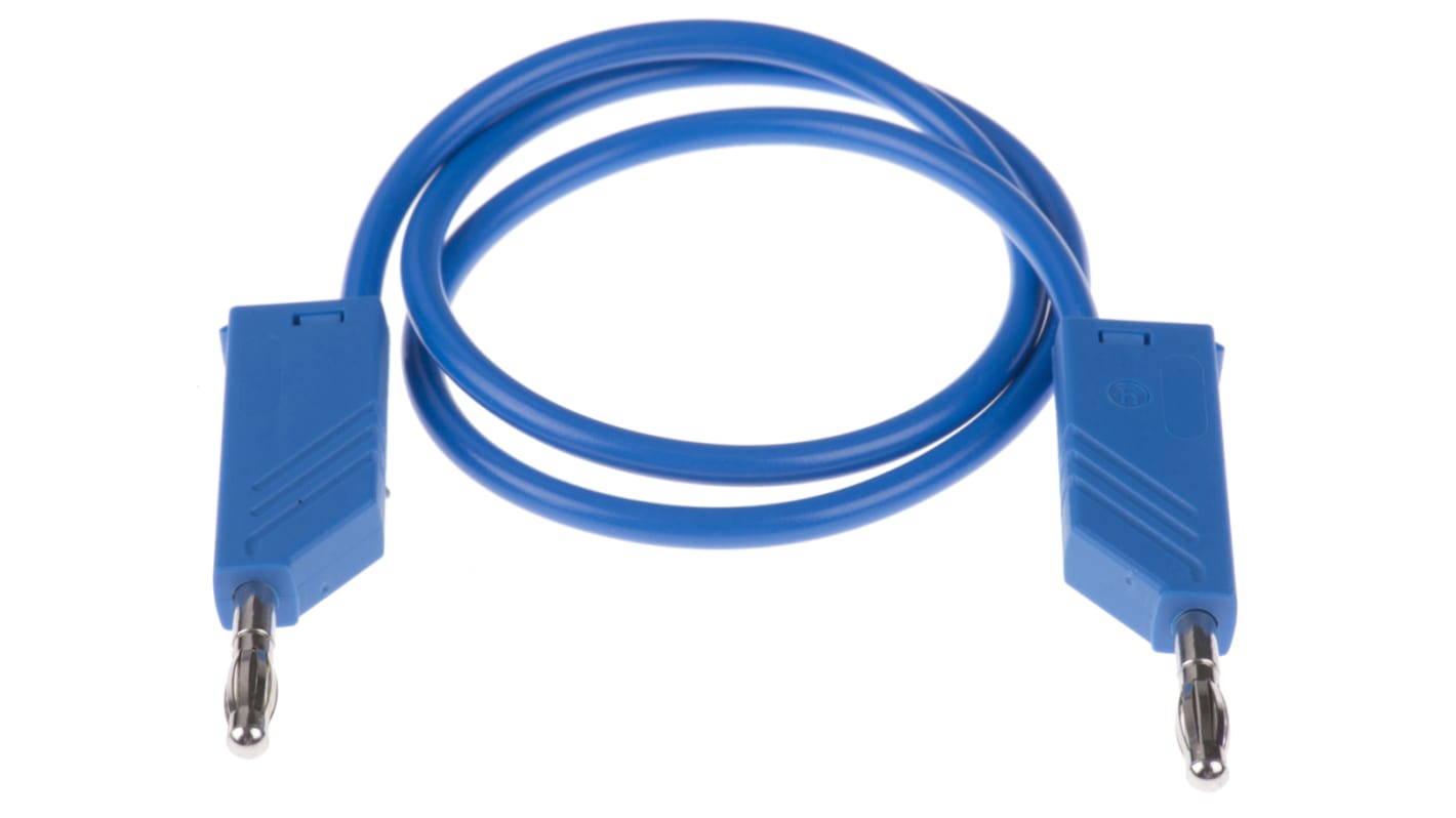 Hirschmann Test & Measurement Test lead, 16A, 60V dc, Blue, 50cm Lead Length