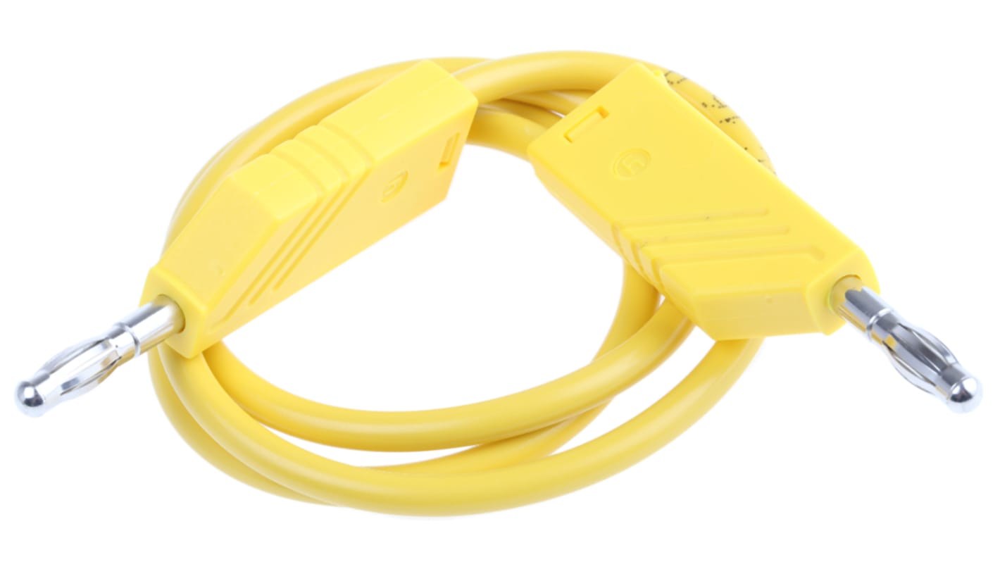 Hirschmann Test & Measurement Test lead, 16A, 60V dc, Yellow, 50cm Lead Length