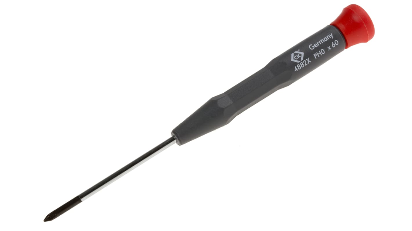 CK Phillips Precision Screwdriver, PH0 Tip, 60 mm Blade, 157 mm Overall