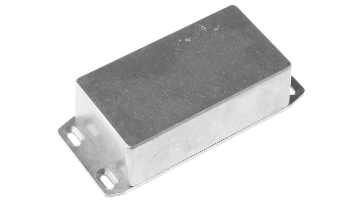Hammond 压铸铝屏蔽外壳, IP54, 带法兰, 天然色, 121.1 x 66 x 35.3mm, 1590系列