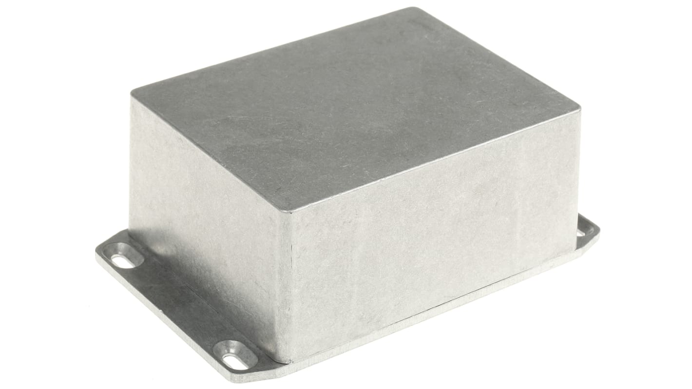 Hammond 1590 Series Natural Die Cast Aluminium Enclosure, IP54, Flanged, Natural Lid, 120 x 94 x 52.5mm
