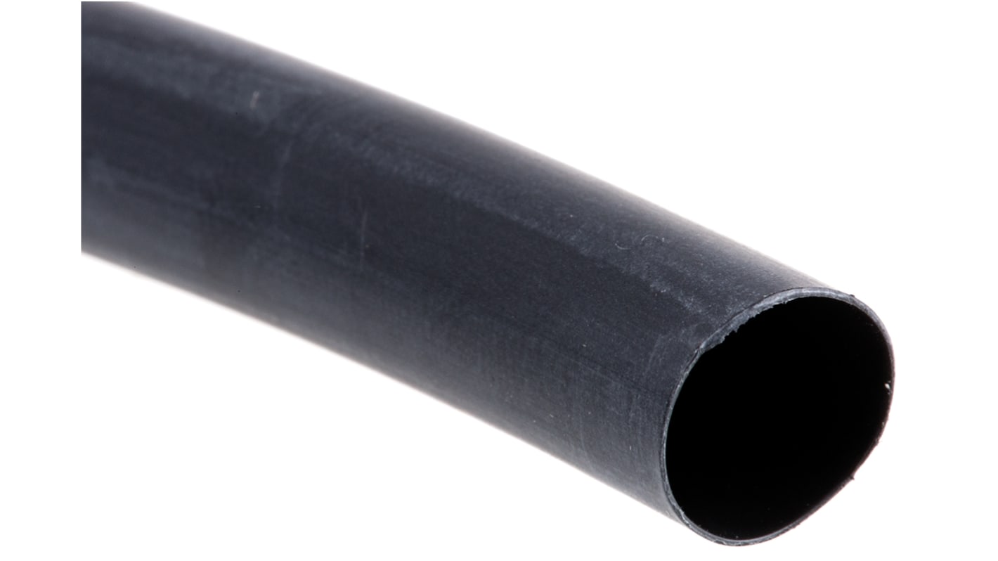 TE Connectivity 阻燃交联聚烯烃热缩管, 黑色, Φ8mm, 1.2m长, 4:1收缩比, 2mm收缩径, 内衬胶, -55 →+125°C, HTAT系列