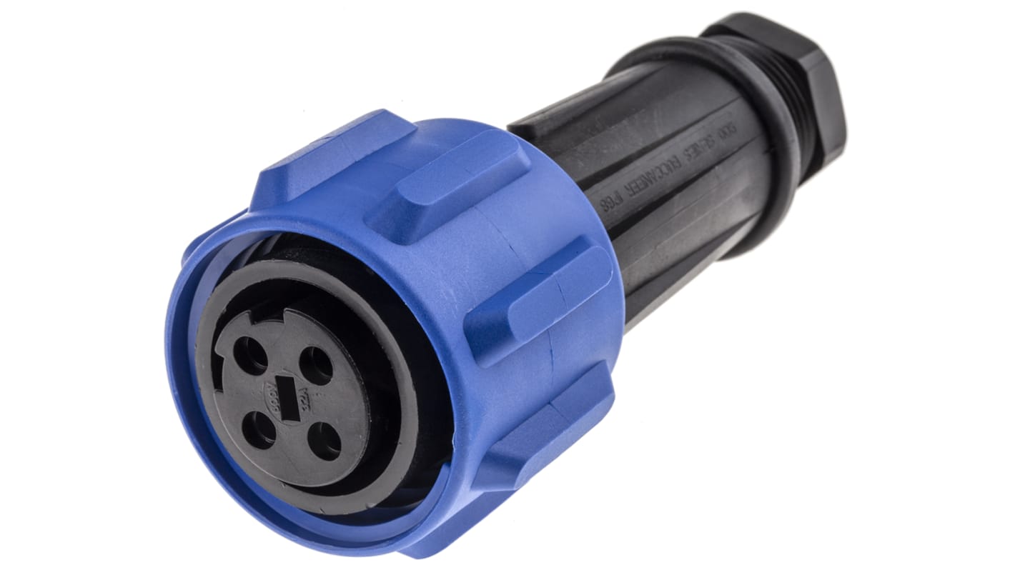 Bulgin Circular Connector, 4 Contacts, Cable Mount, Socket, Female, IP68, Buccaneer 900 Series