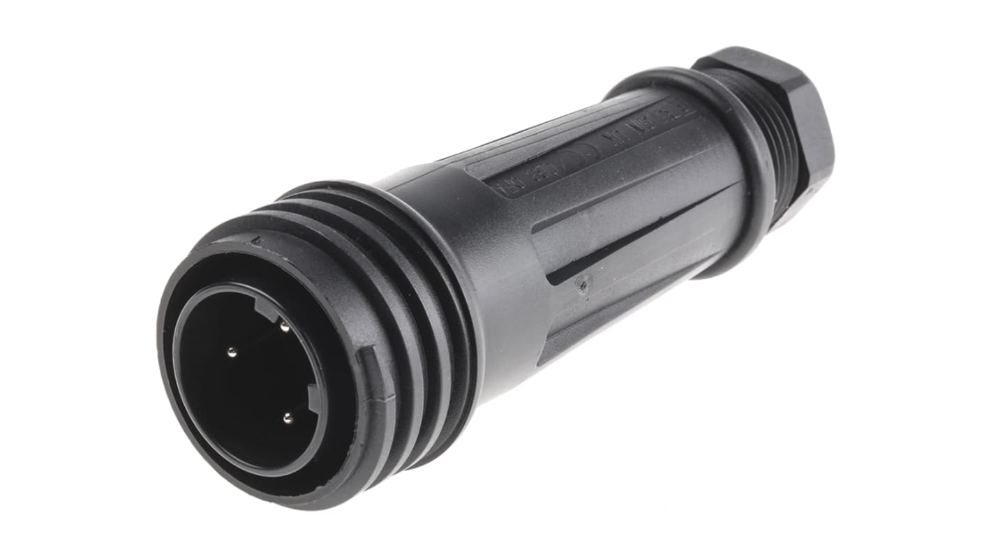 Bulgin Circular Connector, 3 Contacts, Cable Mount, Plug, Male, IP68, Buccaneer 900 Series