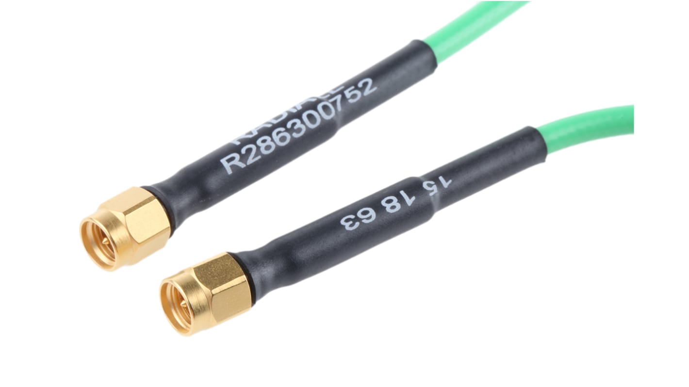 Cavo coassiale Radiall, SMA / SMA, L. 1m, 50 Ω, col. Verde