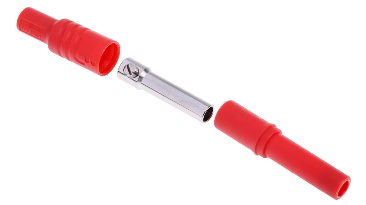 Hirschmann Test & Measurement Red Female Banana Socket, 4 mm Connector, Screw Termination, 24A, Nickel Plating