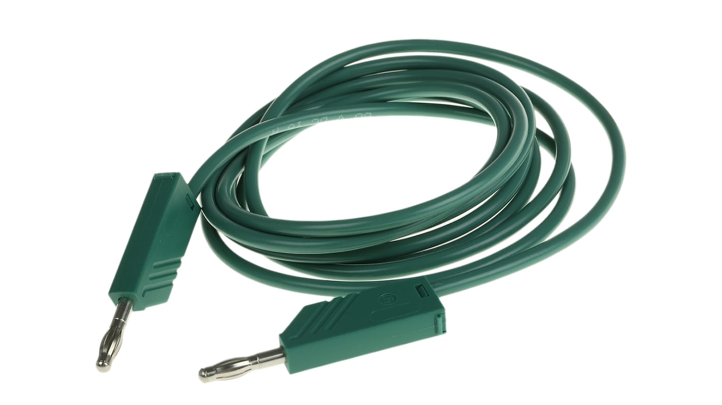 Hirschmann Test & Measurement, 16A, 60V dc, Green, 2m Lead Length