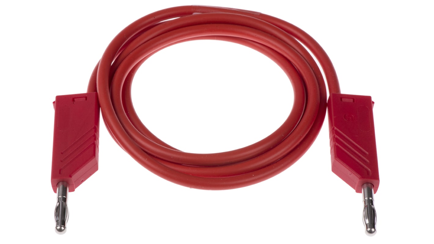 Hirschmann Test & Measurement Test lead, 16A, 60V dc, Red, 1m Lead Length