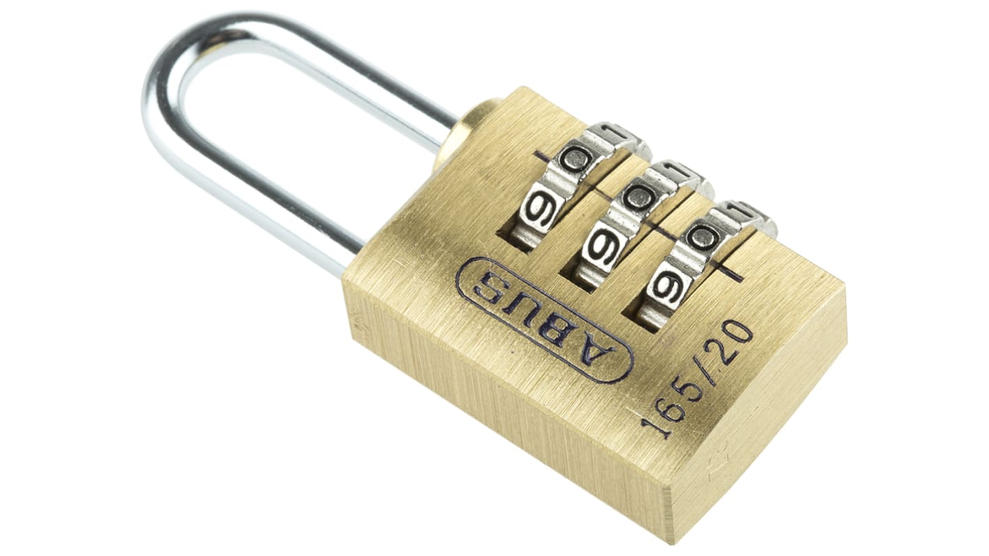 ABUS Combination Weatherproof Brass, Steel Combination Padlock, 3mm Shackle, 20mm Body